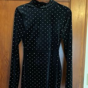 Sparkly velvet turtle neck dress